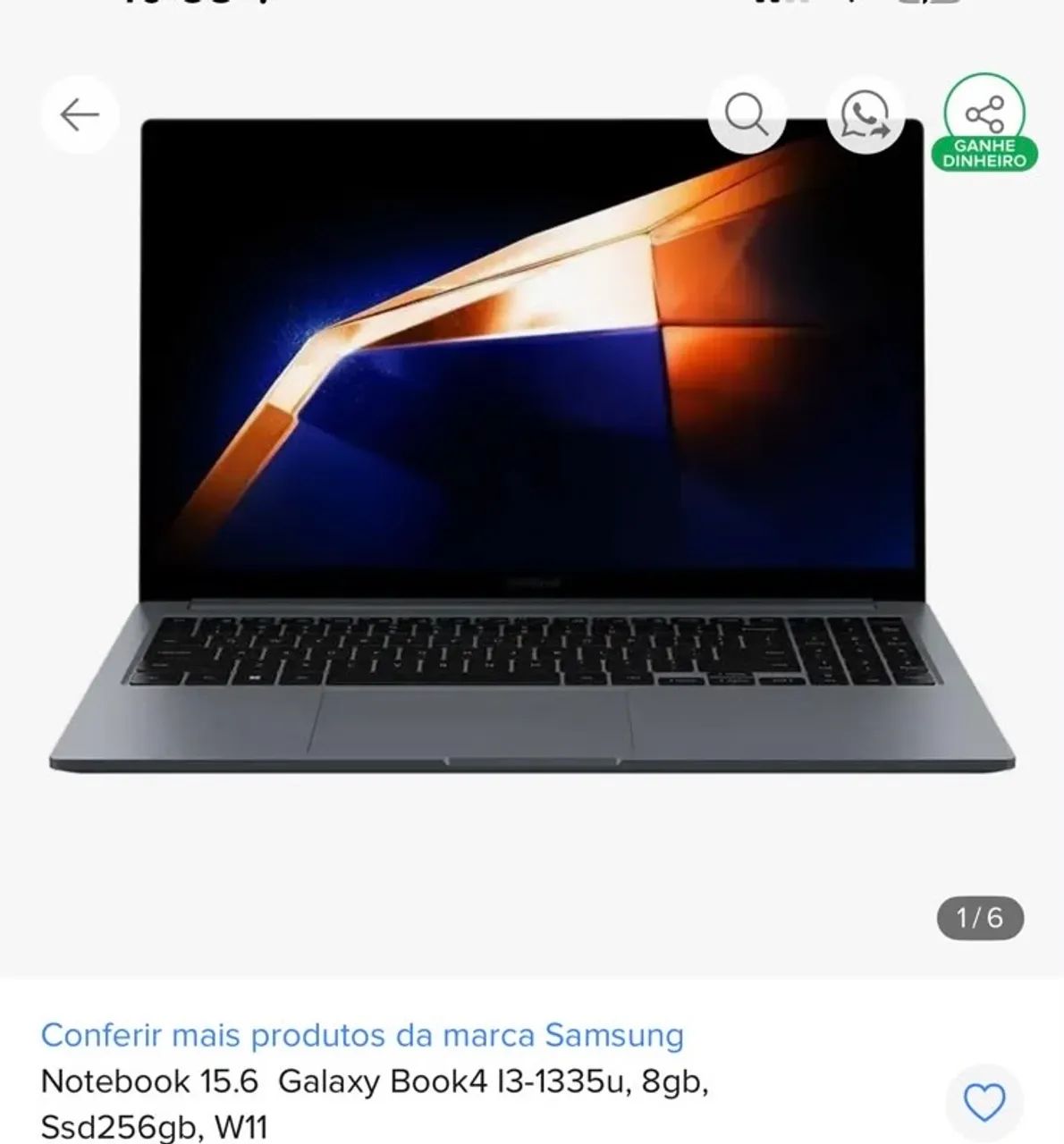 Notebook galaxy book4 i3-1335U