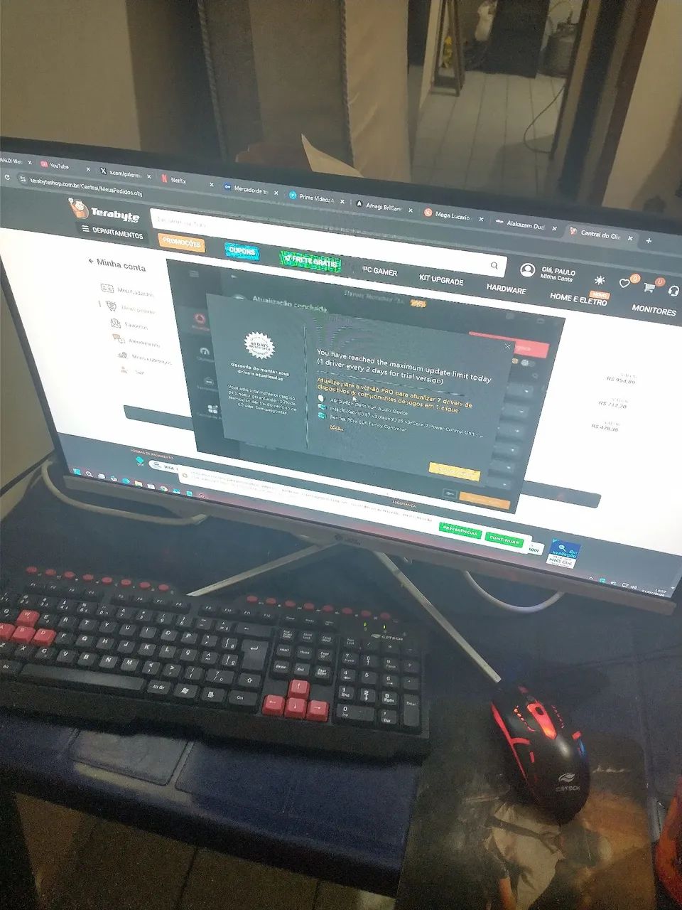 PC Gamer 32GB RAM+Monitor 27polegadas 240HZ/1 Controle xbox/placa Radeon RX 580 - Foto 4