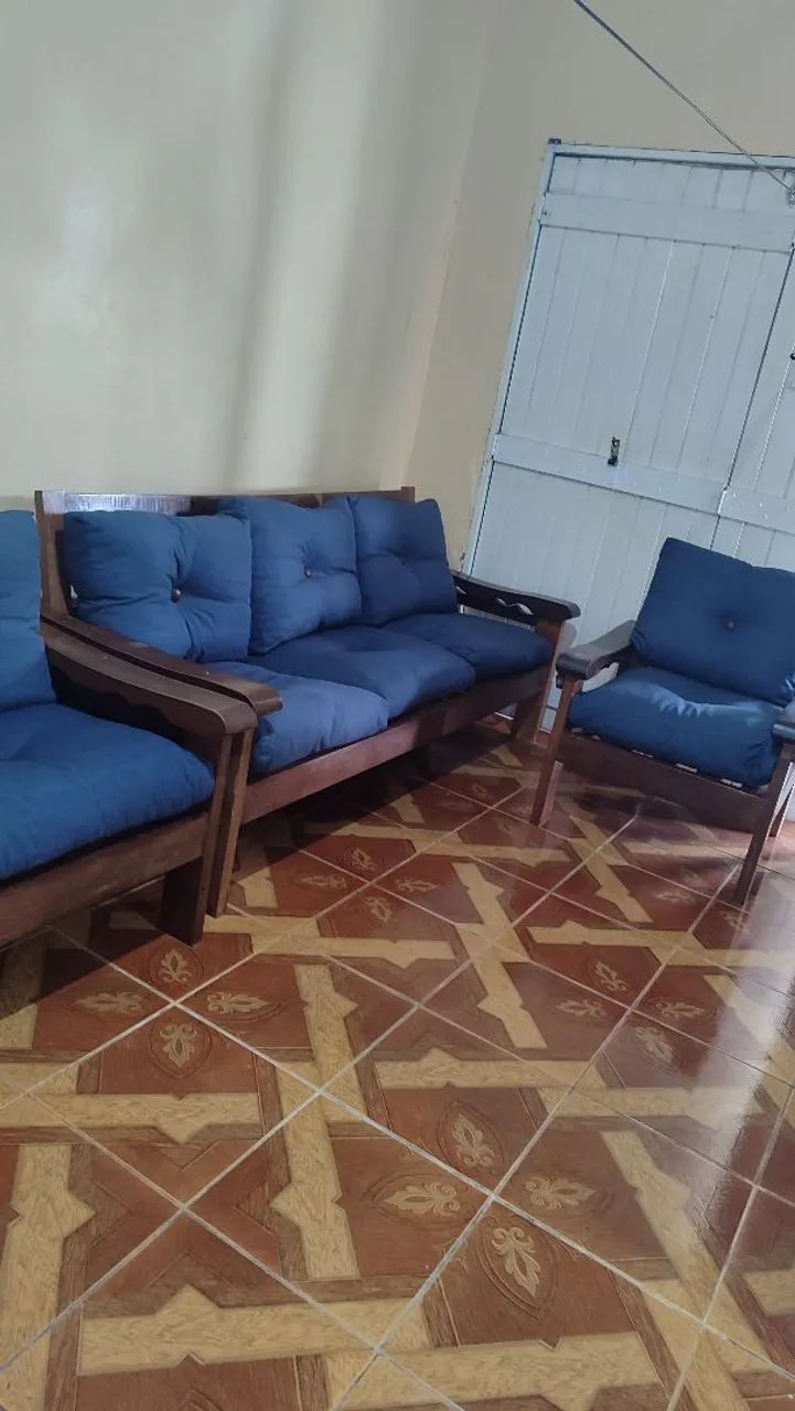 Conjunto de sofá madeira  - Foto 2