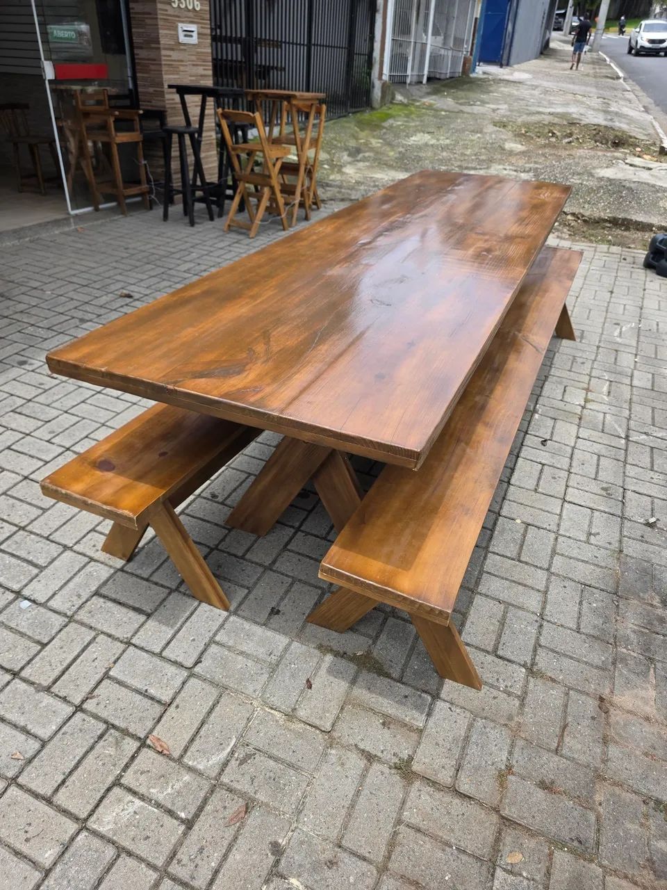 Mesa nova rústica para área gourmet área churrasco  - Foto 2