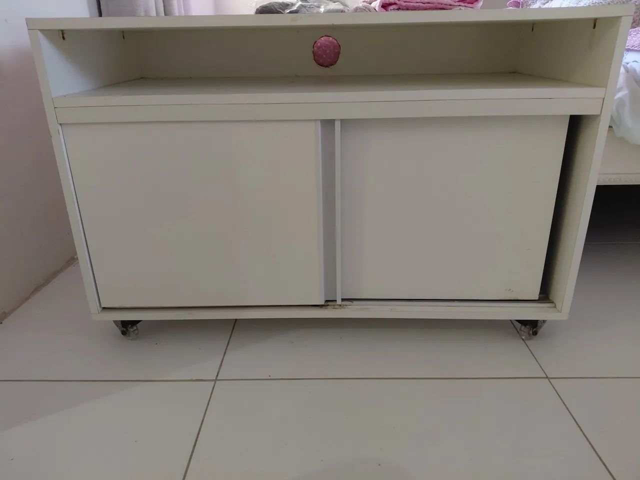 Rack Aparador Branco Com Rodinhas 100% MDF (Urgente)