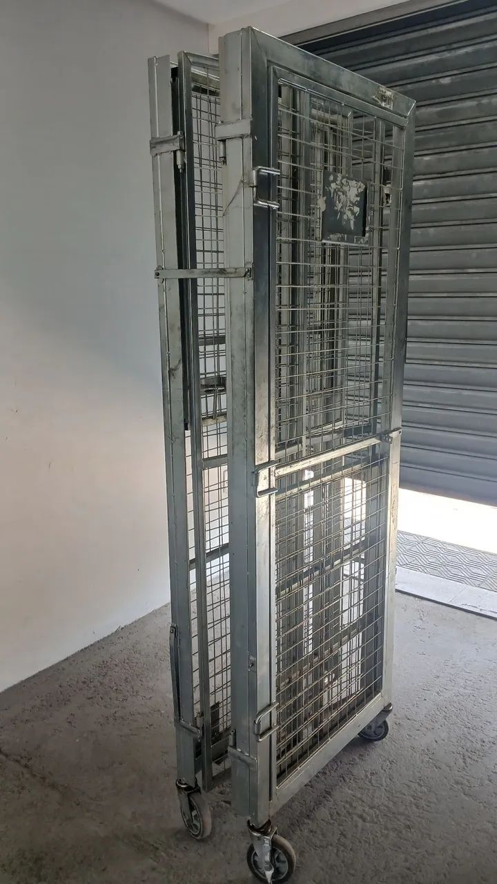 Gaiola aramada dobrável, container aramado dobrável com rodas, rodízio. - Foto 3