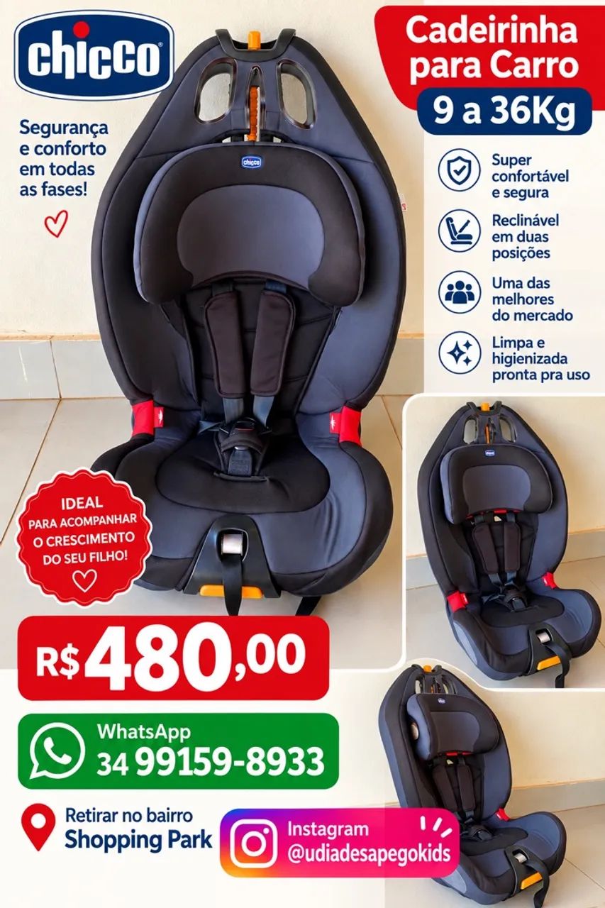 Cadeirinha Chicco 9 a 36Kg 