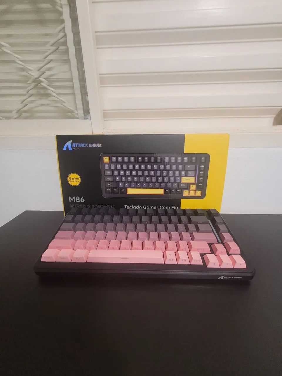 Teclado attack shark m86 rosa degrade 75% - Foto 5