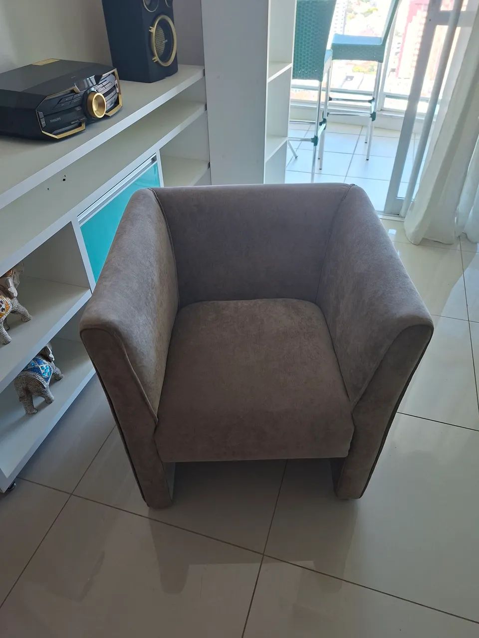 Poltrona 70cm em Suede Veludo