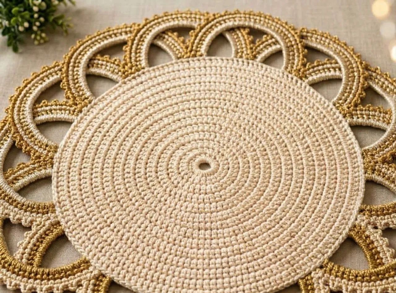 Mesa posta em croche - Foto 4