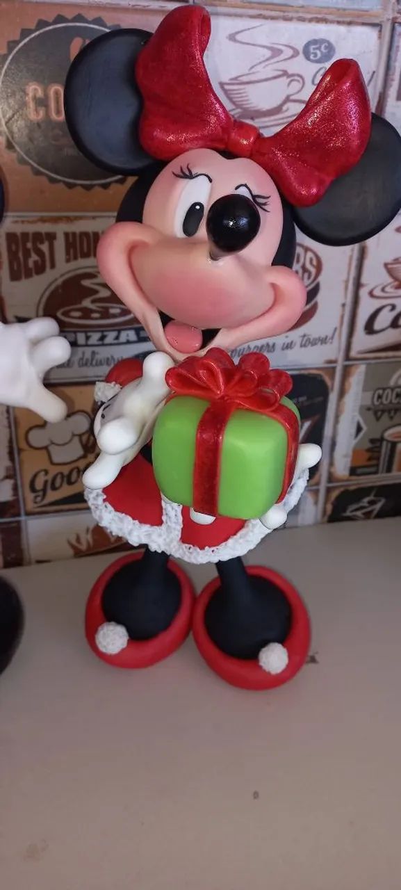 Mickey e Minnie Natalinos em Biscuit - Foto 3