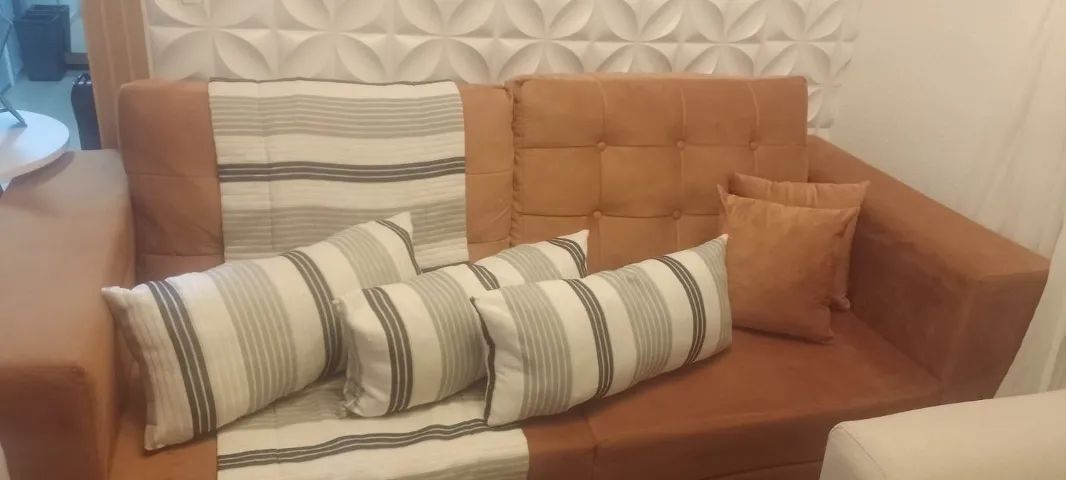 Sofa retrô dois lugares 2 metros cor terracota  - Foto 3