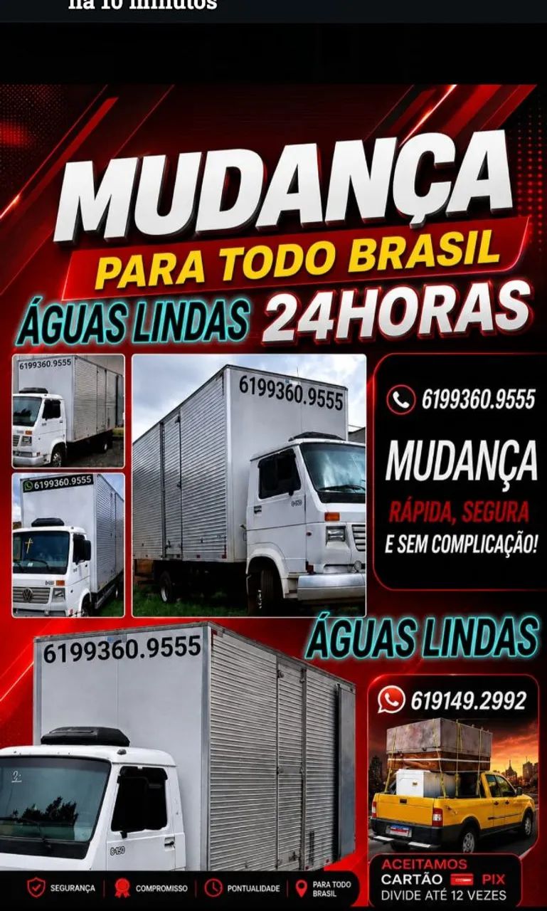 frete Águas lindas pequenos frete