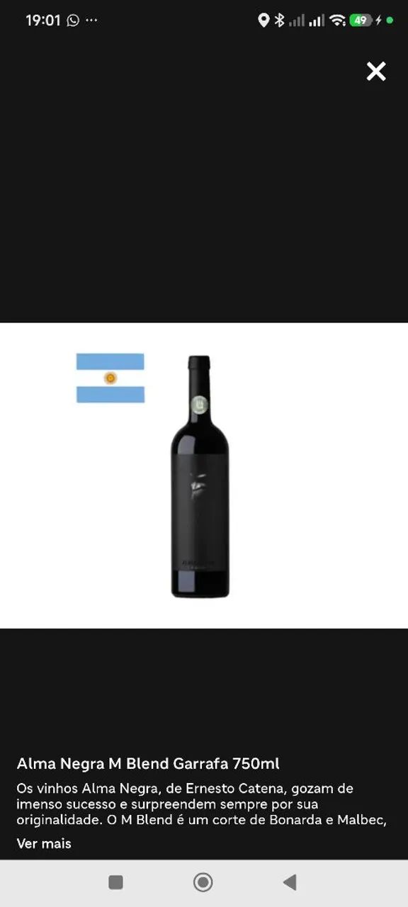 Vinho Almanegra M Blend 750ml (Argentino)