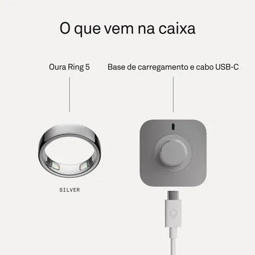 Smart Ring Oura Ring 5 - Silver - Tamanho 9  Cor Silver - Foto 2