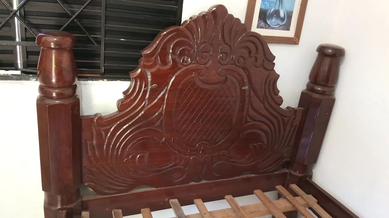 Cama de madeira rústica  - Foto 3