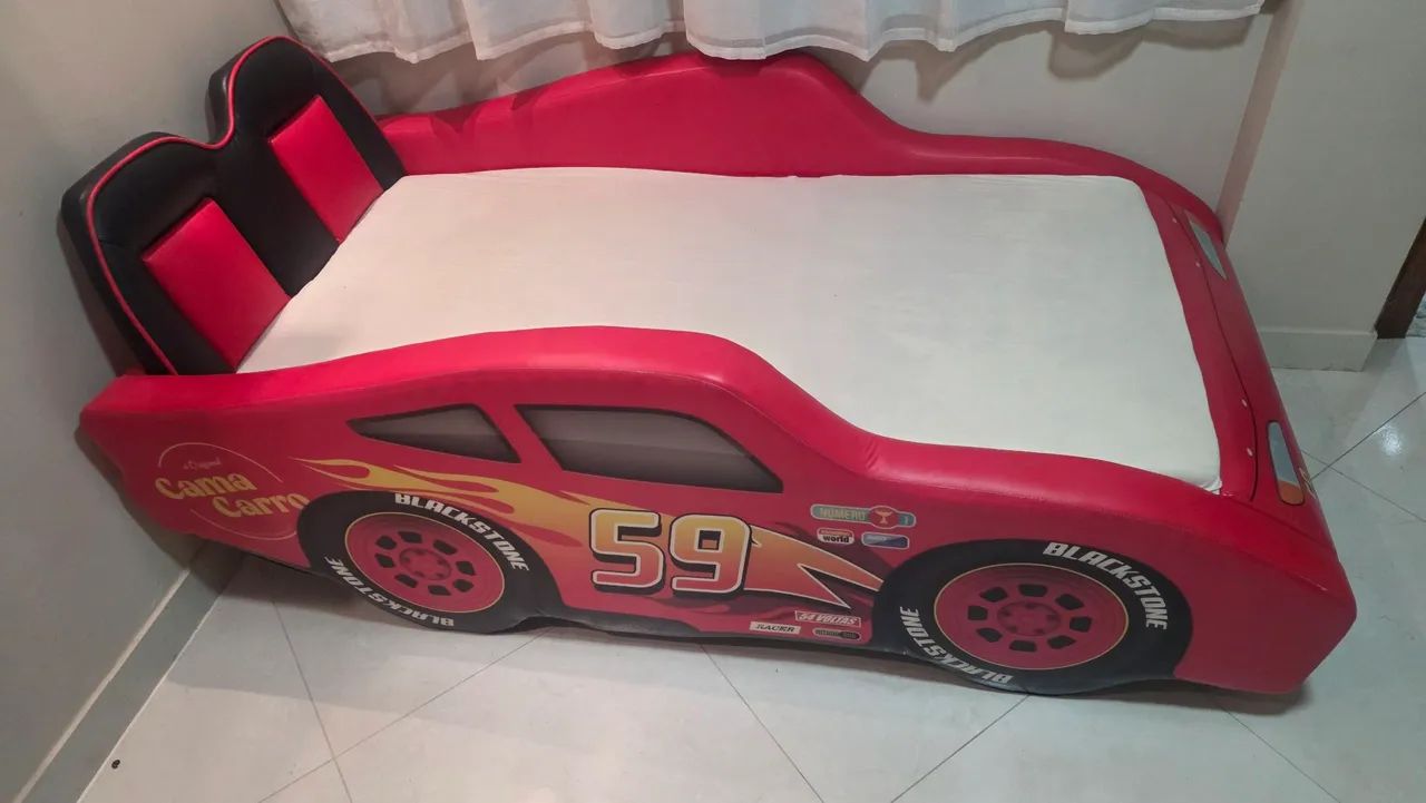 Cama Carro Z15 Solteiro Estofada (McQueen) - Foto 2