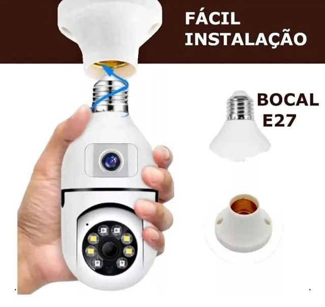Câmera Lâmpada Soquete, dupla Lentes , uso interno. - Foto 2