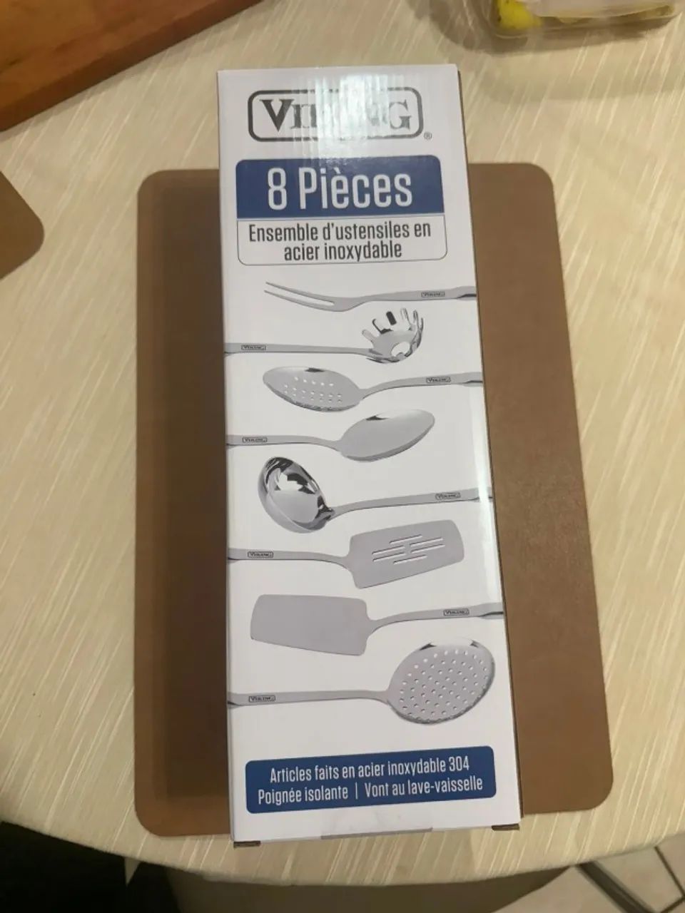 Conjunto de Utensílios de Cozinha 8 Peças Viking de Aço Inoxidável