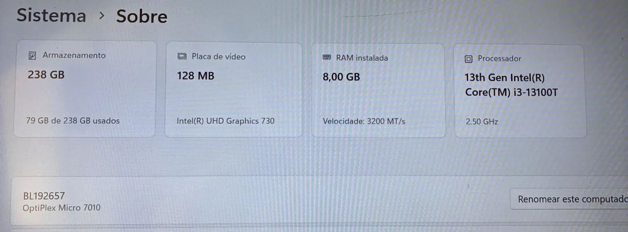 Mini Pc Dell Optiplex 7010 / 13th geração Core i3 - 13100T  - Foto 5