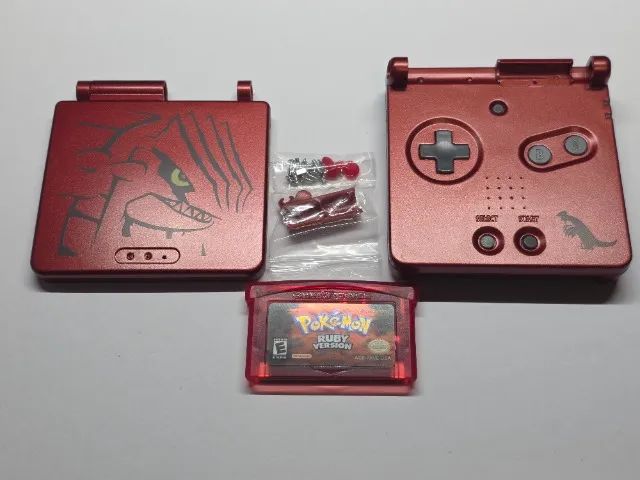 Kit Carcaça Game Boy Advance GBA e Jogo Pokémon Ruby