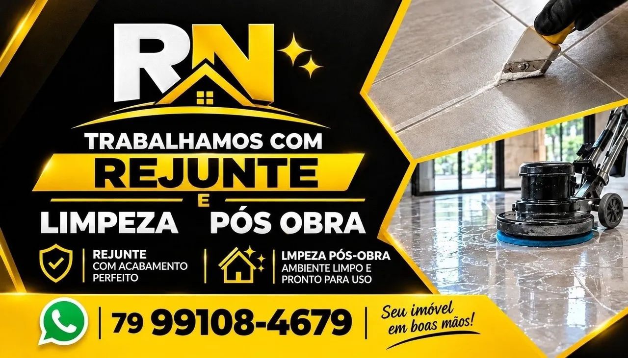 Trabalhamos com rejunte e limpeza pós-obra 