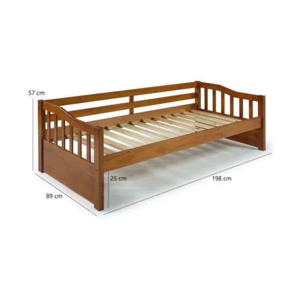 Sofá Cama Plus em Madeira Maciça Mv Outlet Mel - Foto 3