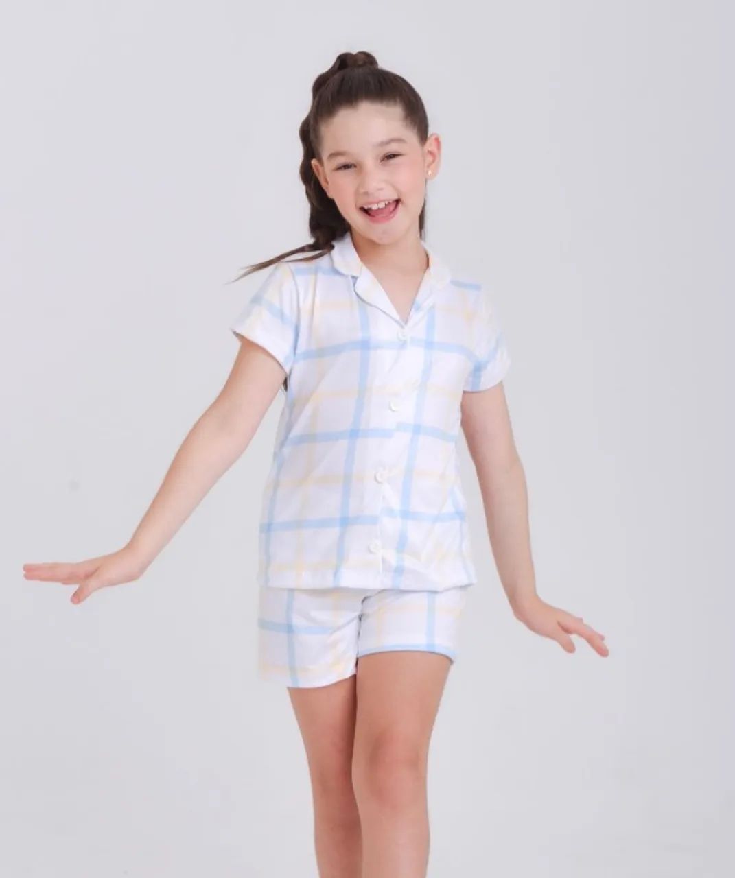 pijama americano quadriculado infantil menina - Foto 2