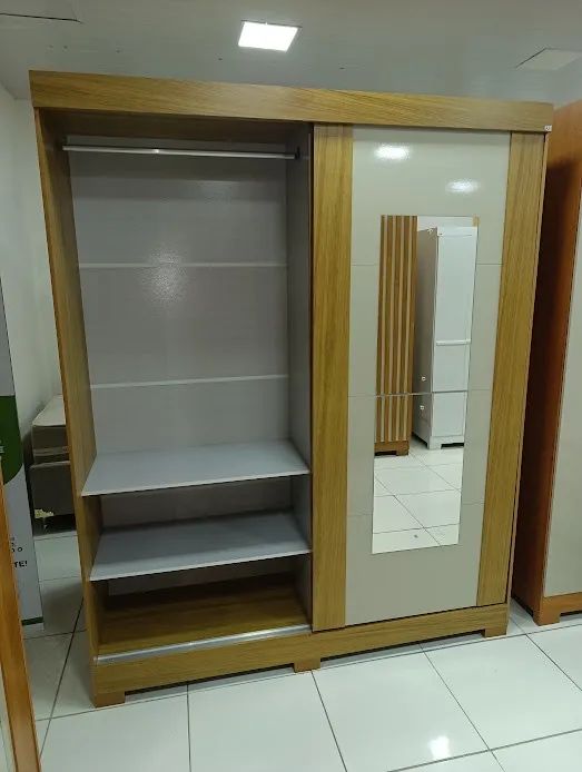 Guarda Roupa Helena ACP 100% MDF, 2 Portas deslizantes e 02 gavetas ...