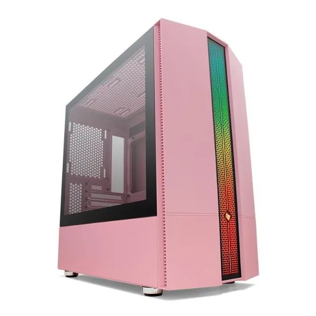 Gabinete Gamer Pichau Carrier II Rosa + 3 Fans Redragon - Vidro Temperado