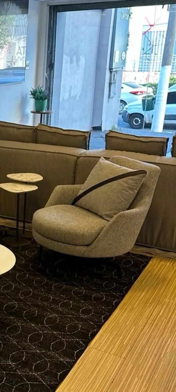 Poltrona ágata giratória century linho  - Foto 2