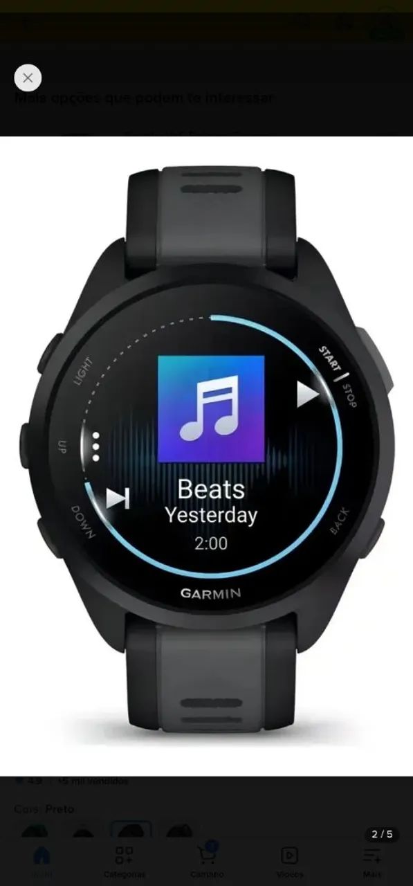 Relógio Smartwatch Garmin Forerunner 165 Music - Foto 2