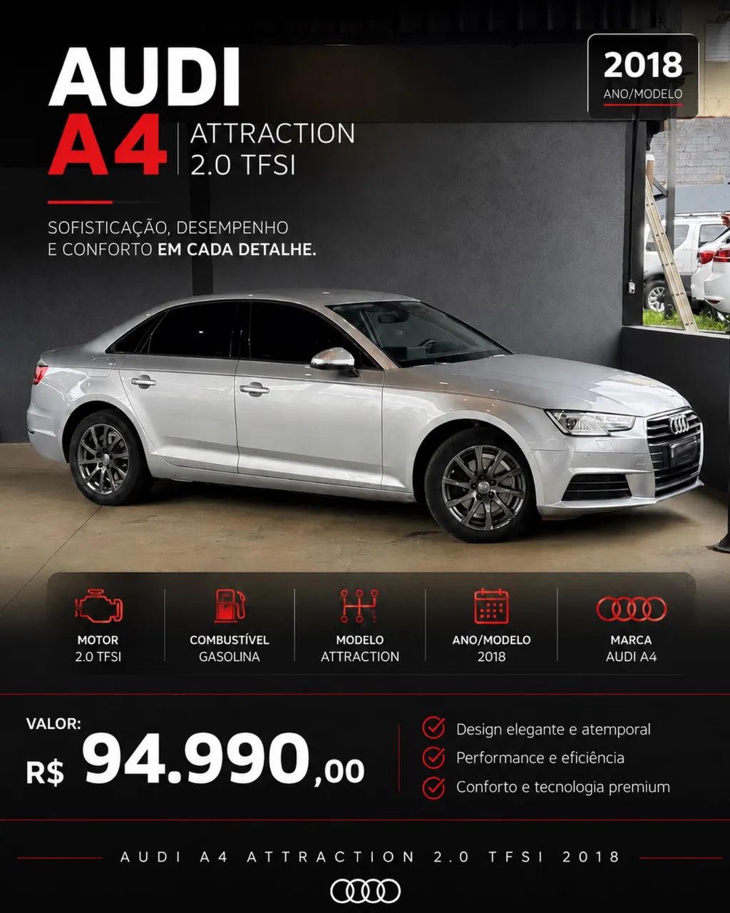 Audi A4 A4 ATTRACTION 2.0 TFSI 190CV S TRONIC 2018