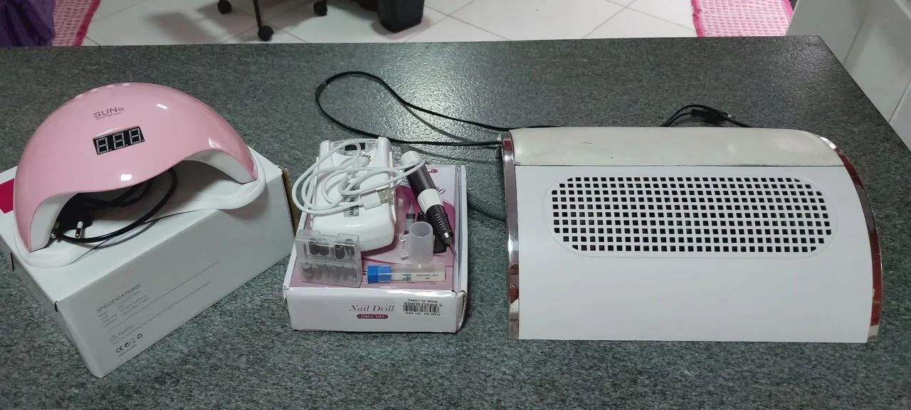 Cabine UV, Motosinho de unha , e coletor de pó 