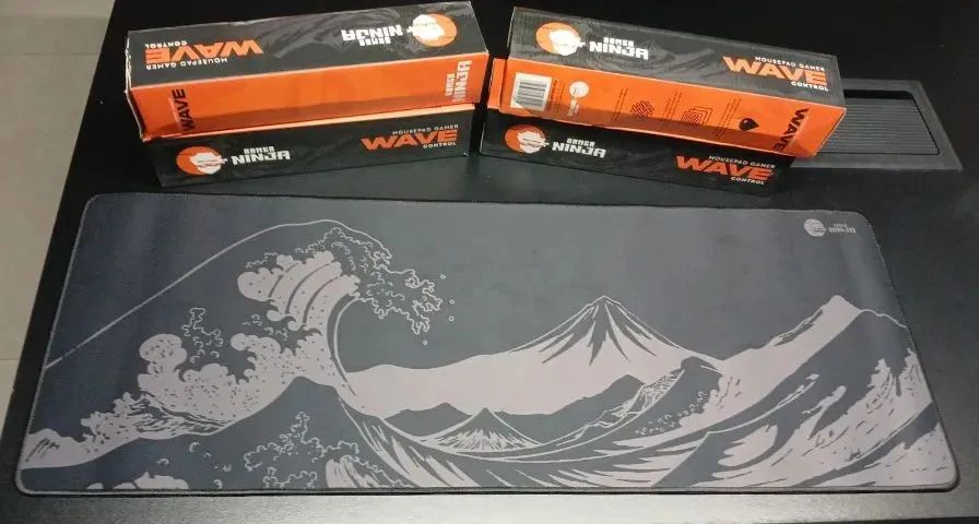 ニャハン　プレイマット Mousepad Gamer Ninja Wave, Control, Grande, 800x300mm, Preto, GN