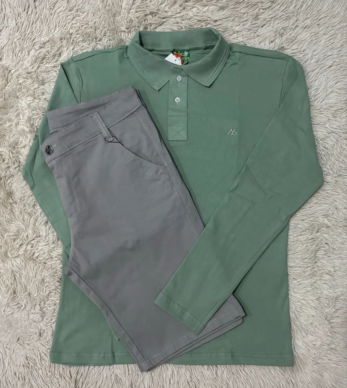 Kit G Camisa Polo longa e Bermuda Sarja 