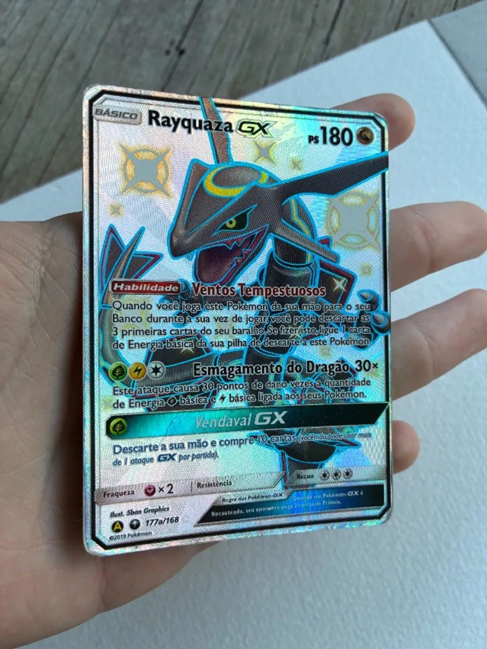 Rayquaza Gx Celestial Storm Carta Pokemon Shiny (177a/168)