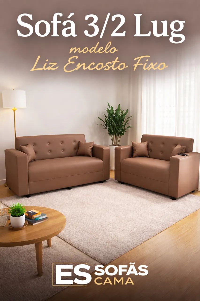 OFERTA!! Sofá 3/2 Lug em CORINO Várias Cores! PAGUE NA ENTREGA  - Foto 2