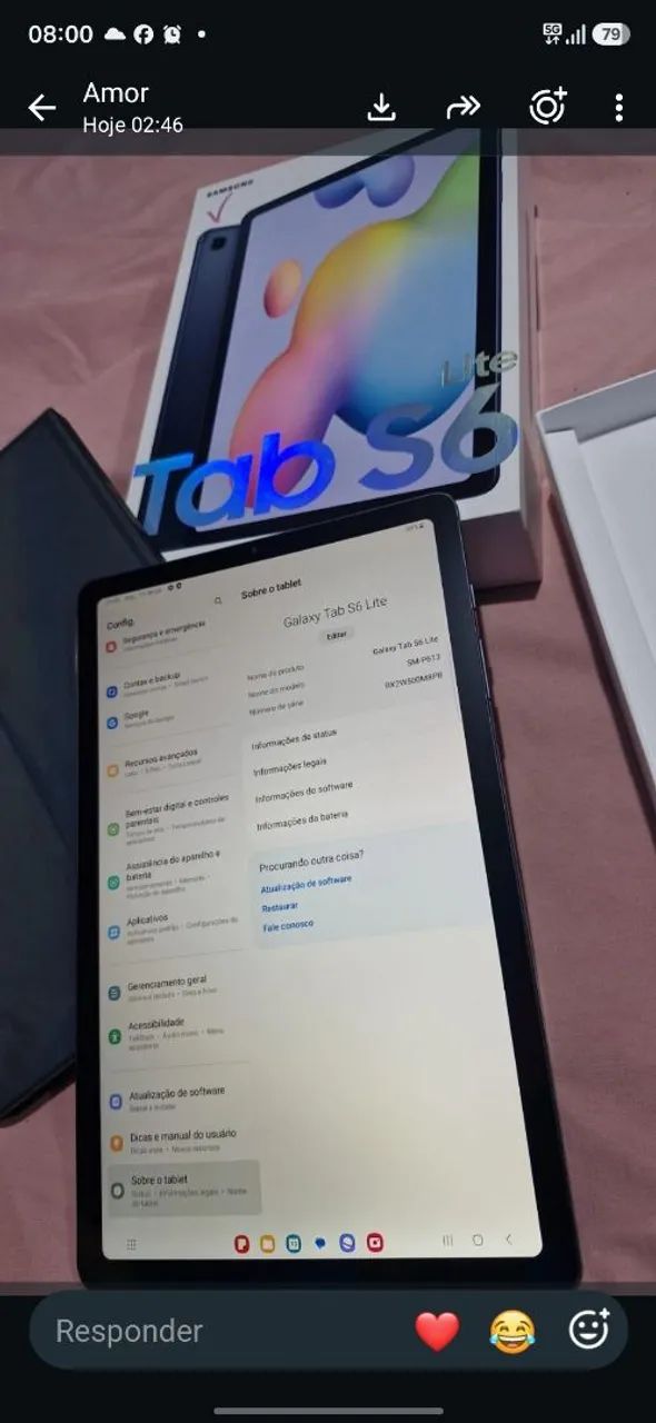 Tablet Samsung S6 LITE NOVO - MODELO SM-P613