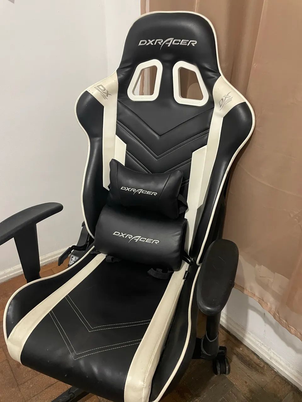 DXRacer King Gaming Chair with Reclining Backrest and Height Adjustment, Black and White