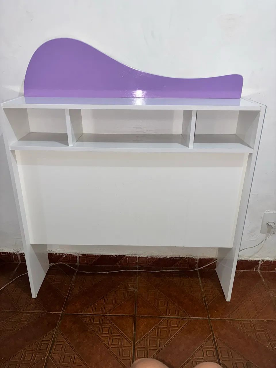 Cabeceira de solteiro roxa menina 