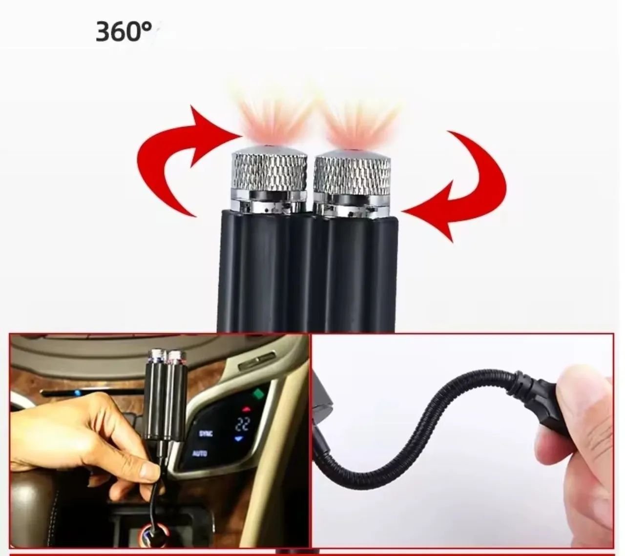 Luminária usb para interior do carro 360 graus  - Foto 5