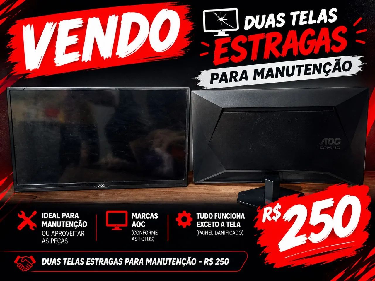 DUAS TELAS PARA MANUTENÇÃO 