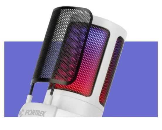 Microfone Gamer Usb Branco Mic10 Fortrek *ENTREGA GRÁTIS* - Foto 2