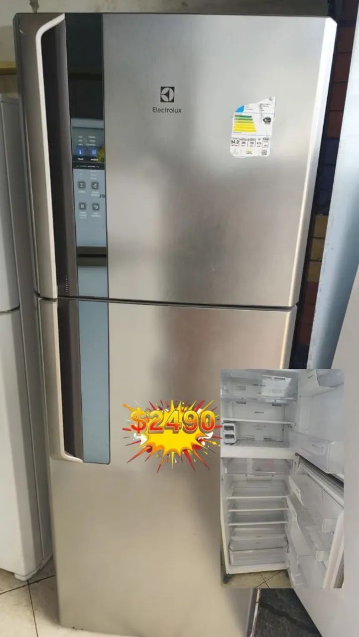 Geladeira eletrolux inox <br>R$2490,00<br>3 meses de garantia