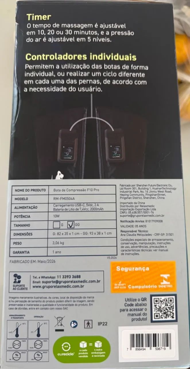 Bota de Compressão Pneumática F10 Pro (NOVA) - Foto 4