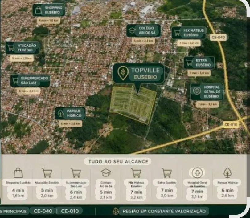 Lote de esquina 221,57 m² no TopVille Eusébio - Repasse - Foto 4