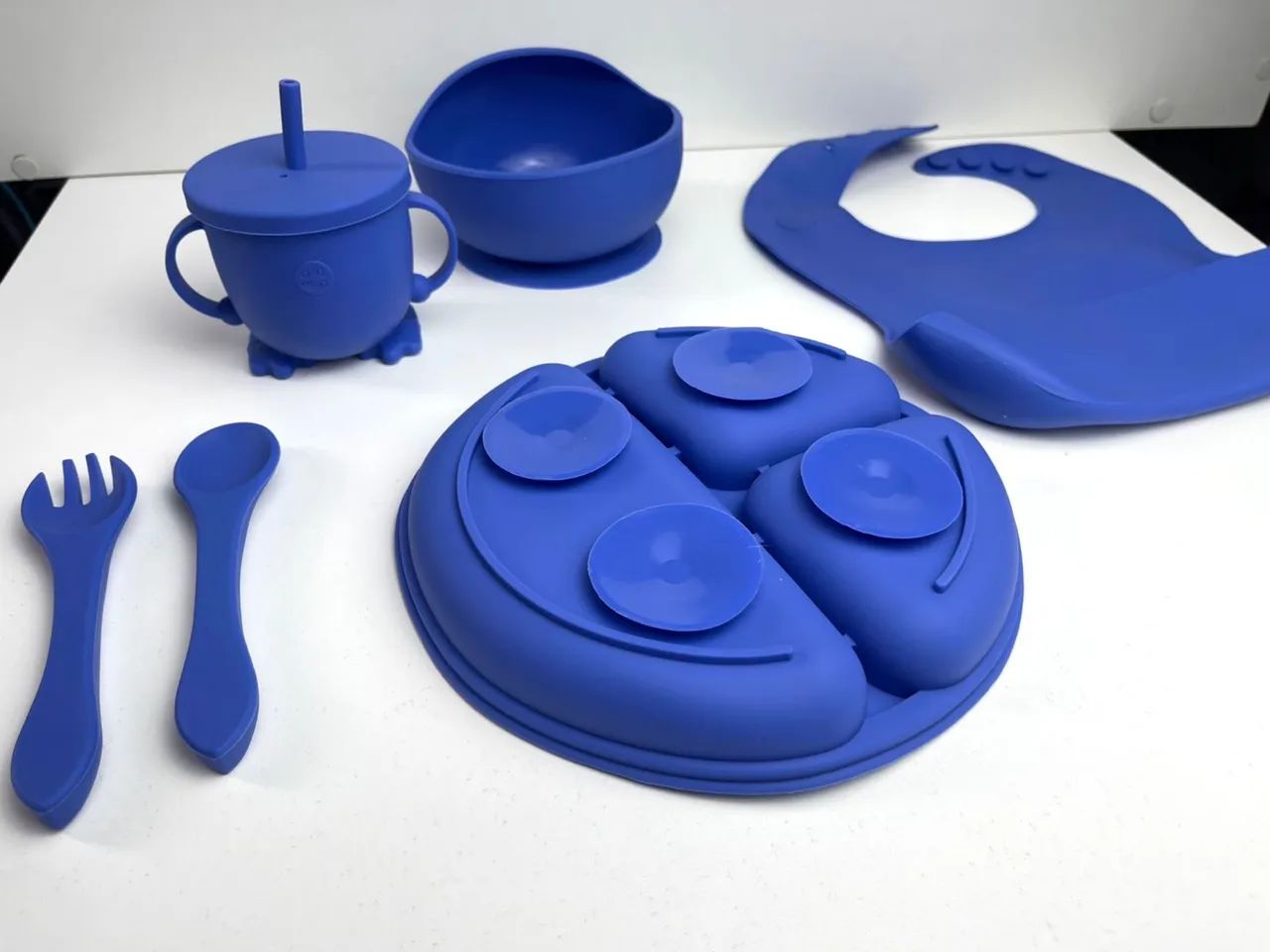 Pratos e copos de silicone introdução alimentar infantil - Foto 3