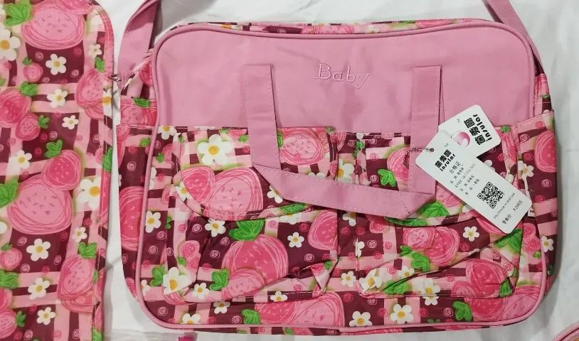 Kit Bolsa de Bebê com 3 peças Rosa
