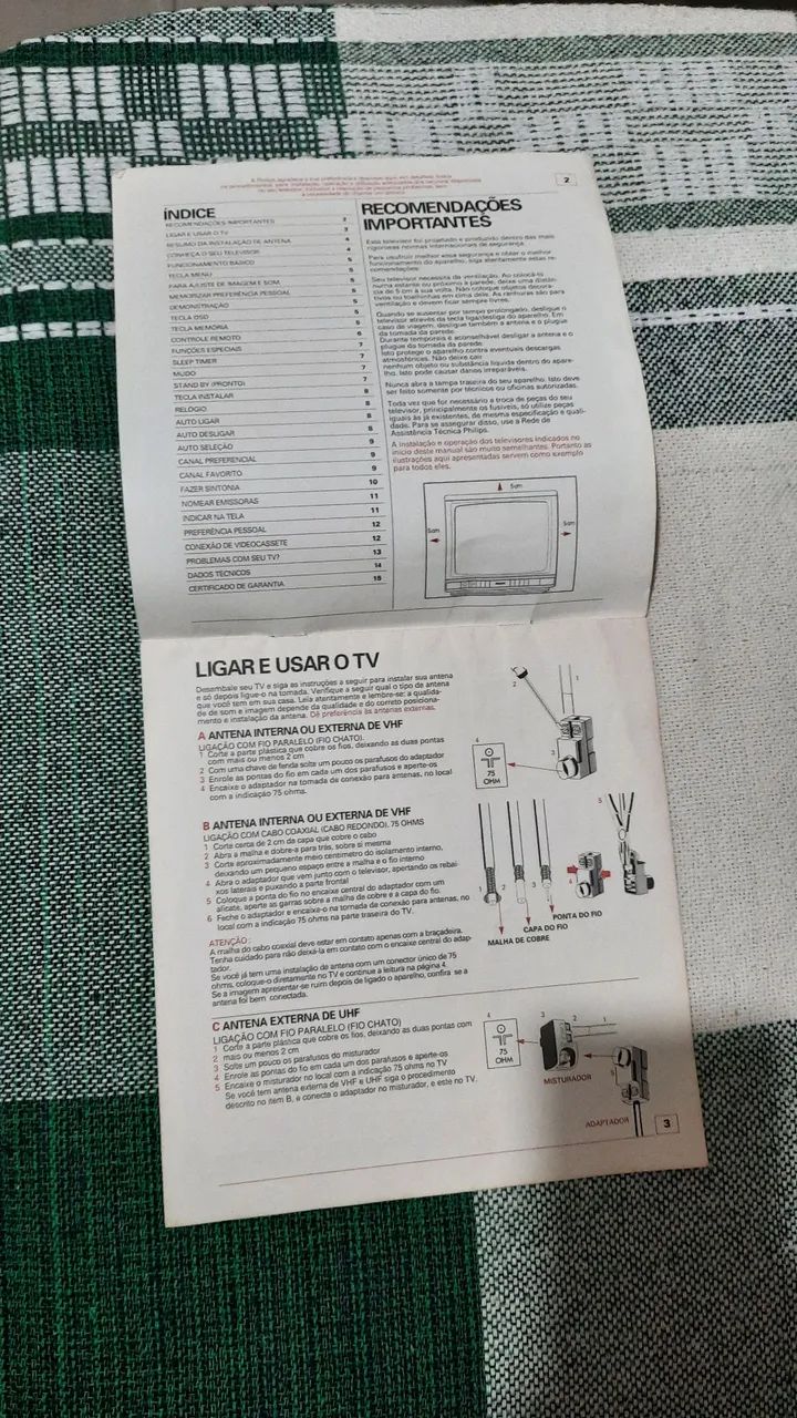 Manual antigo de Instruções TV Philips Luxo 14 Gl 1314 20 Gl 1344 (Usado) - Foto 5