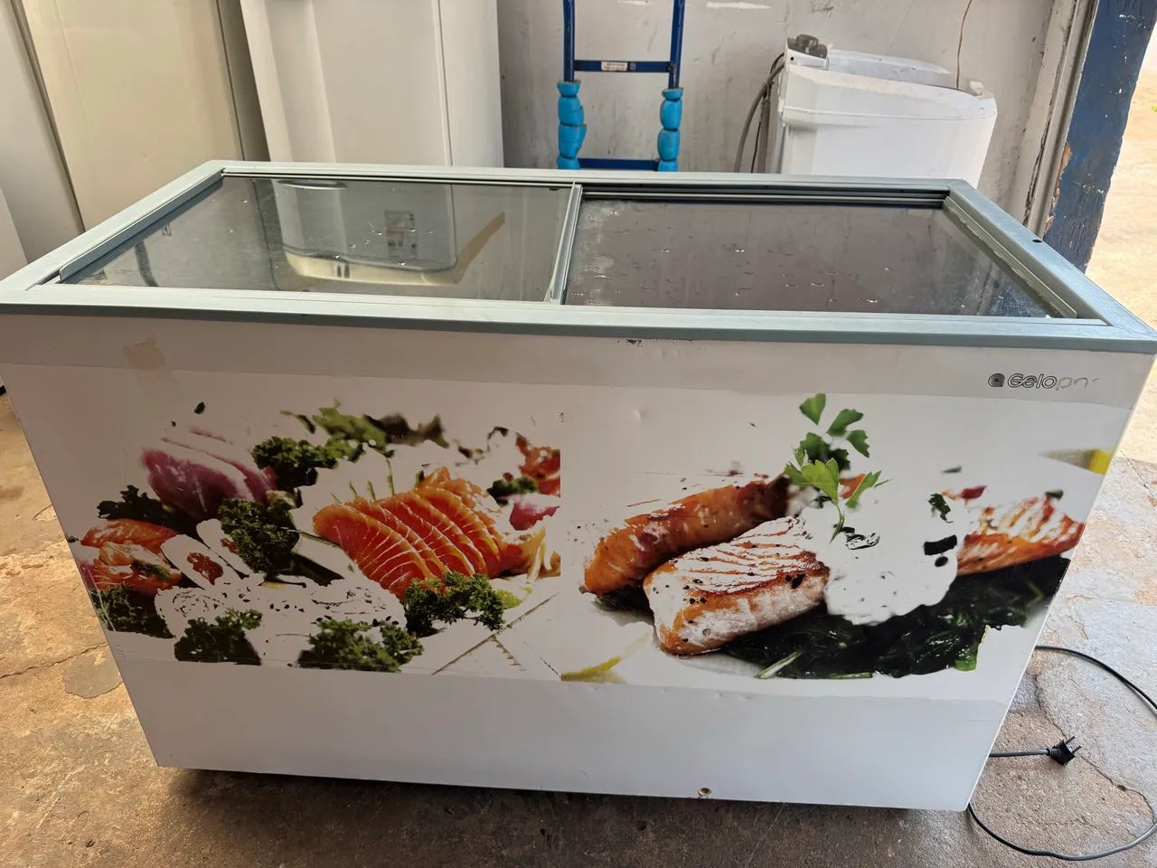 Freezer tampa de vidro horizontal 