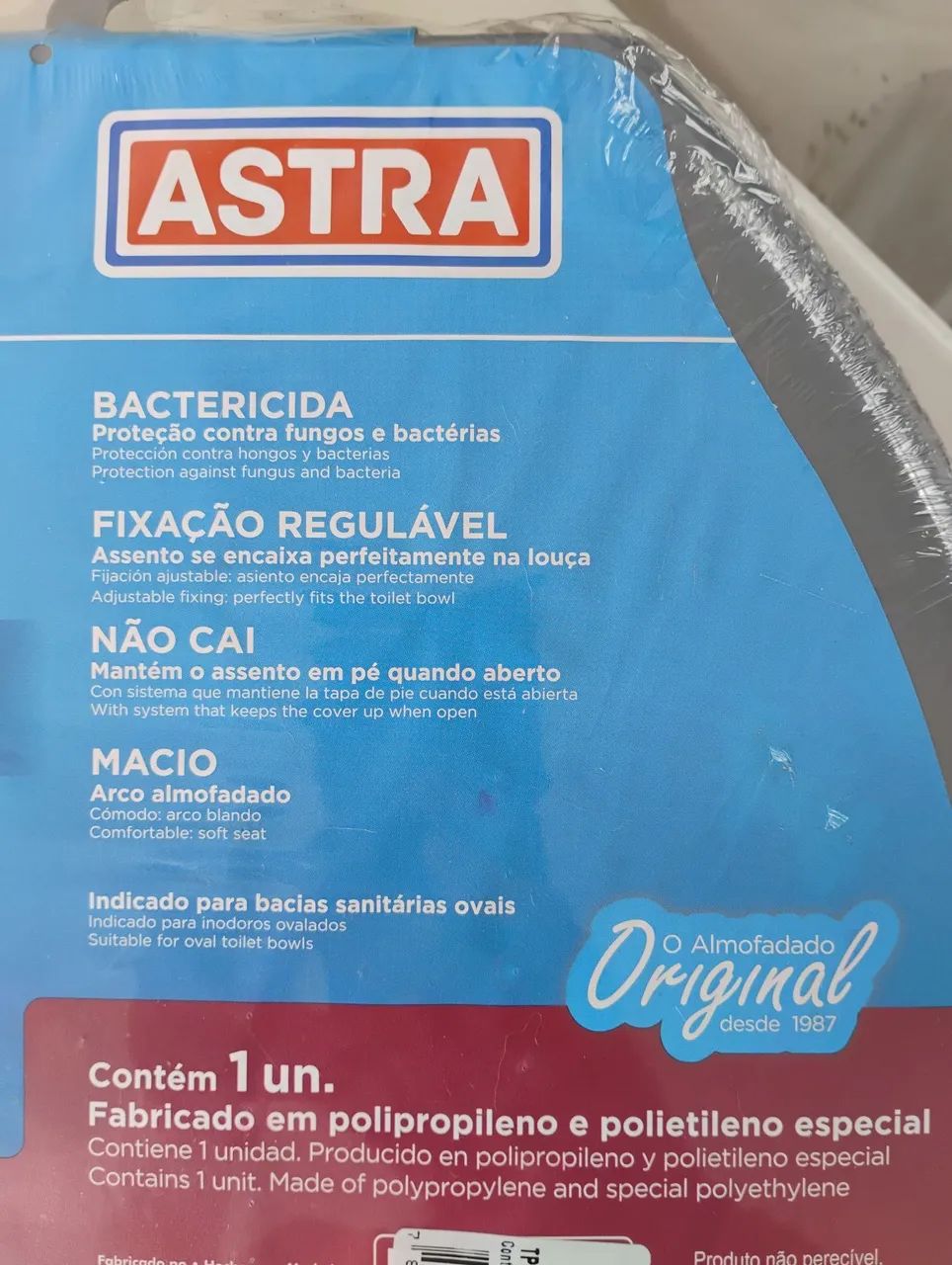 Assento sanitário Astra cinza  - Foto 3