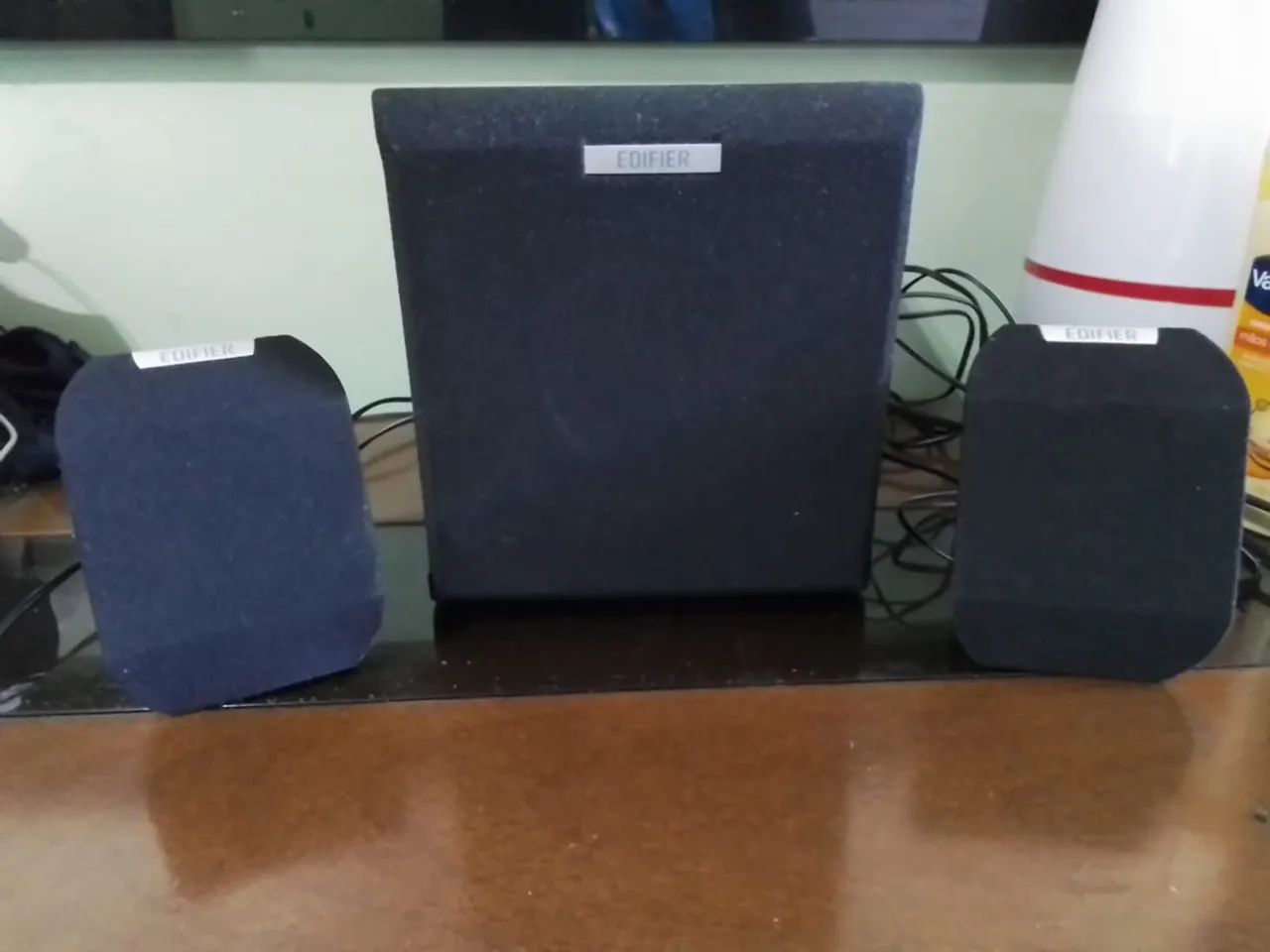 Mini Subwoofer Edifier X100b - Bom Estado - Graves potentes - Caixa de madeira 