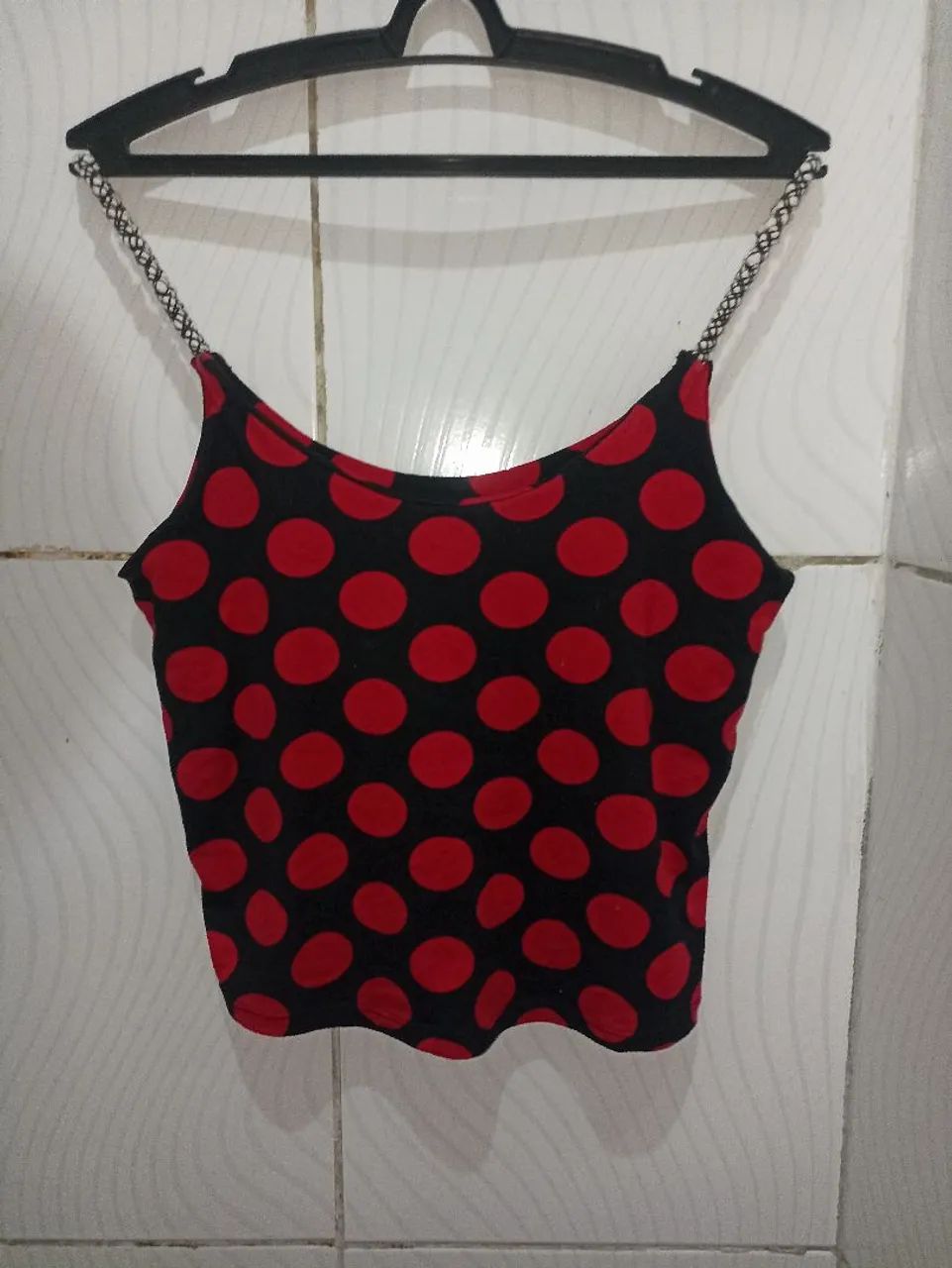 Blusa Cropped de Bolinhas Feminino M  - Foto 4